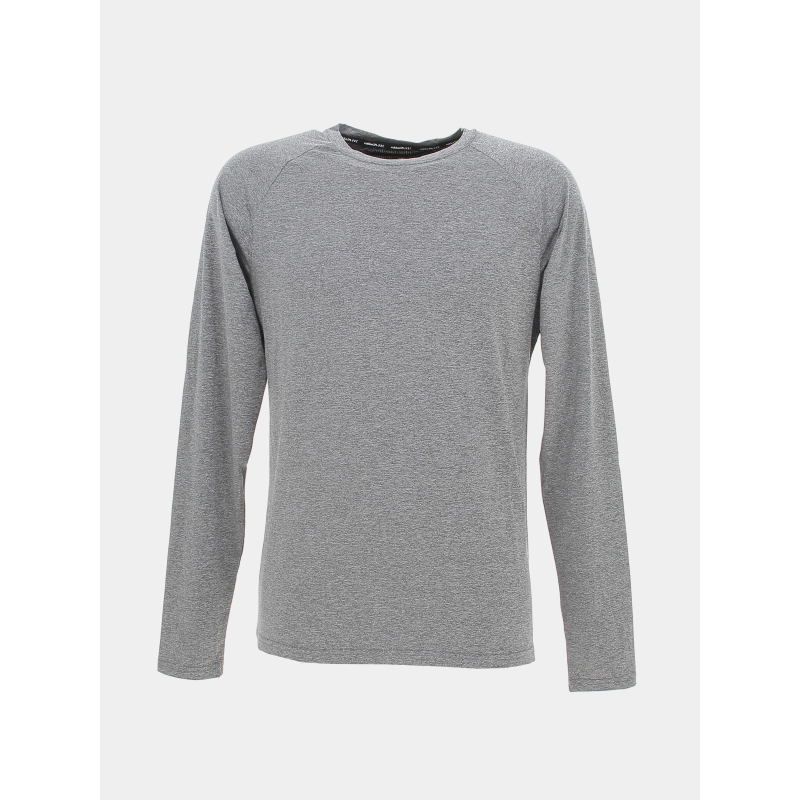 T-shirt de running manches longues gris chiné homme - Rukka