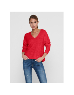 Pull col v elanora rouge femme - JDY