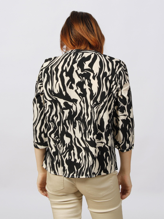 Blouse piper manche 3/4 noir femme - JDY