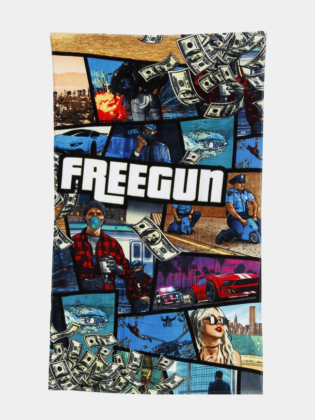 Serviette de plage dessins imprimés multicolore - Freegun