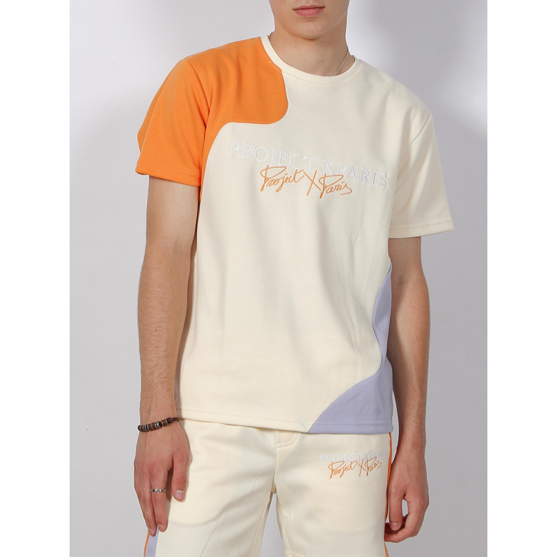 T-shirt colorblock orange homme - Project X Paris