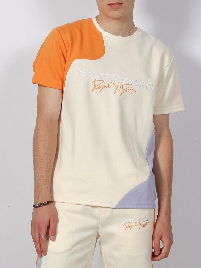 T-shirt colorblock orange homme - Project X Paris