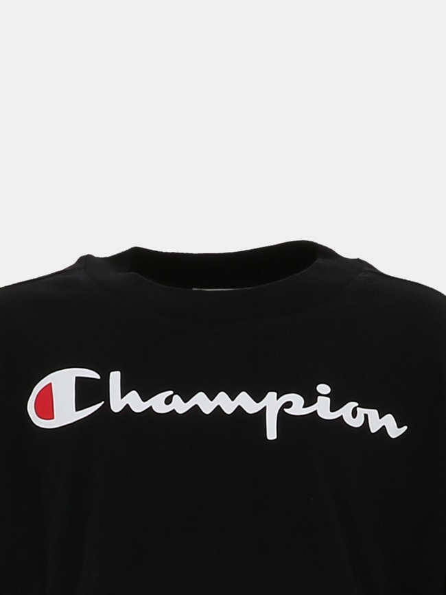 T-shirt crewneck noir fille - Champion