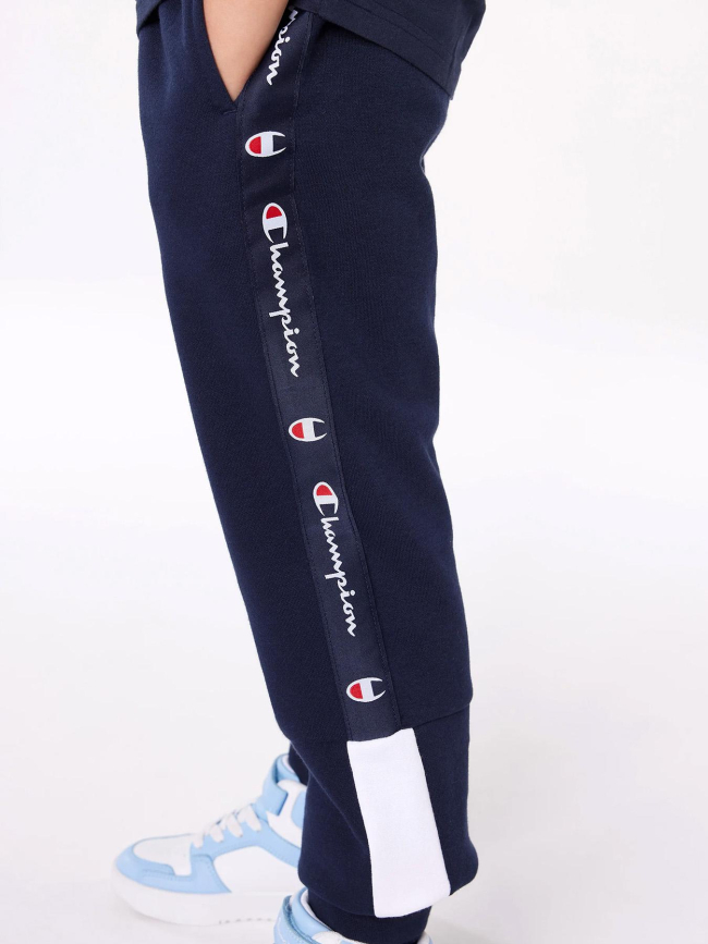 Pantalon de Jogging rib cuff pants logo bleu marine garçon - Champion