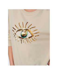 Sweatshirt chrissy beige femme - Only