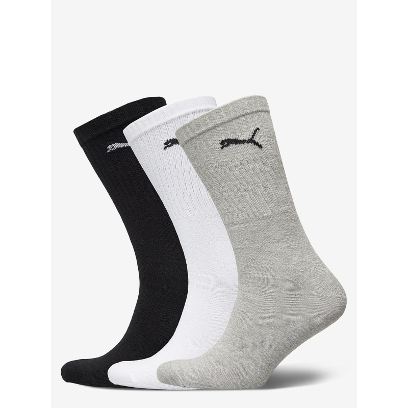 Pack de 3 paires de chaussettes crew noir blanc gris - Puma
