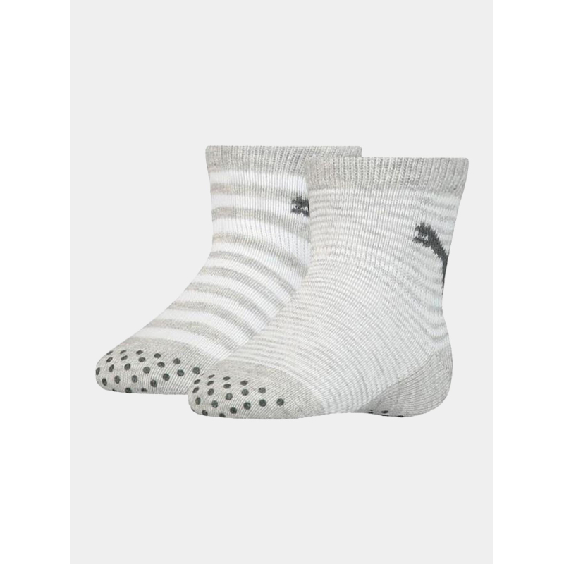 2 paires de chaussettes anti-dérapantes gris bébé - Puma