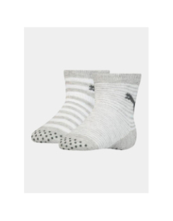 2 paires de chaussettes anti-dérapantes gris bébé - Puma