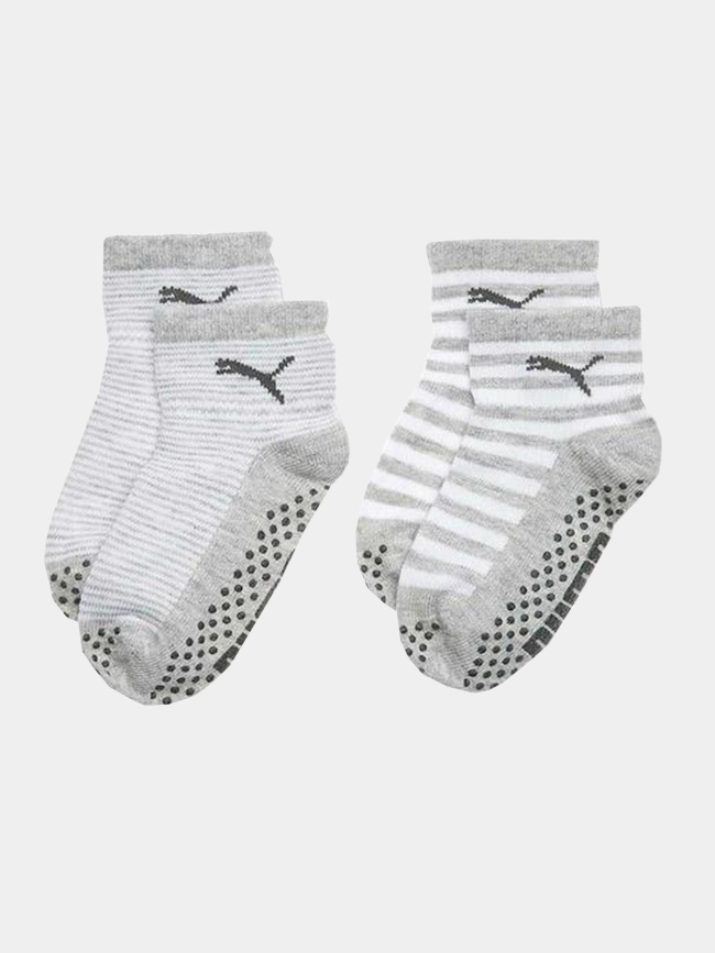 2 paires de chaussettes anti-dérapantes gris bébé - Puma