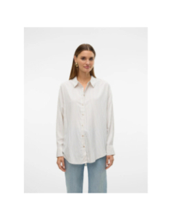 Chemise rayée oversize nora beige femme - Vero Moda