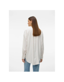Chemise rayée oversize nora beige femme - Vero Moda