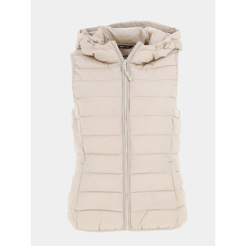 Doudoune sans manche newtahoe beige femme - Only