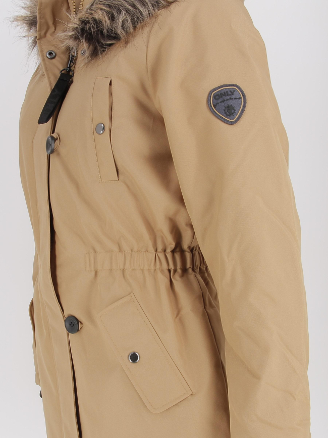 Blouson parka d'hiver iris beige femme - Only
