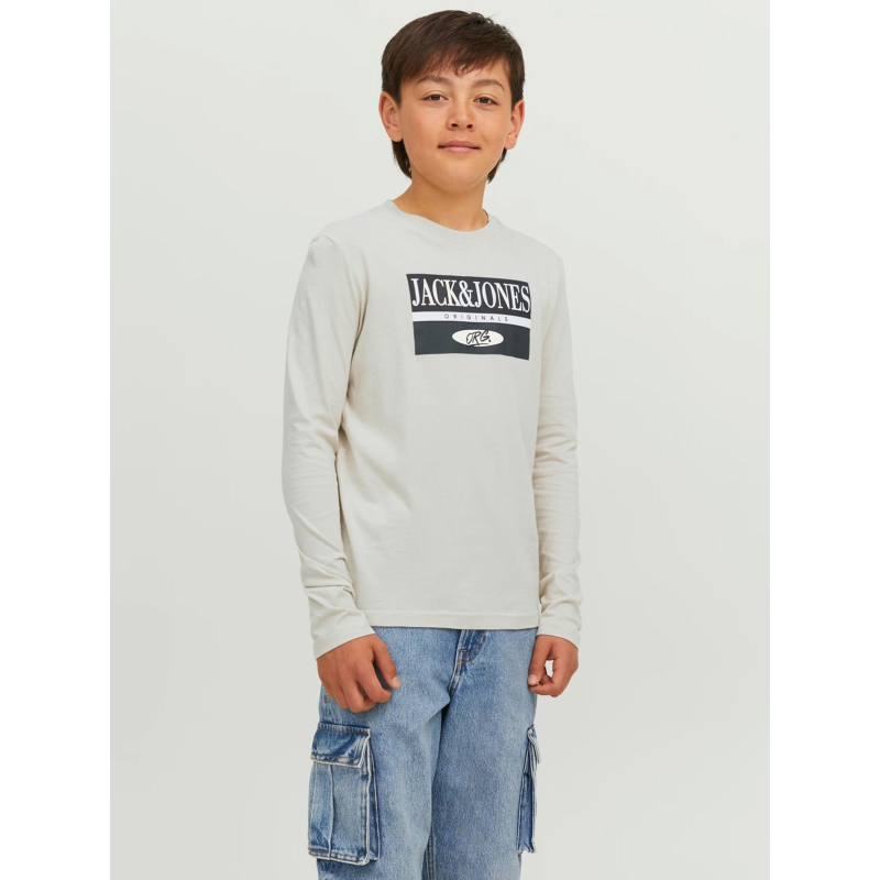 T-shirt manches longues arthur beige garçon - Jack & Jones