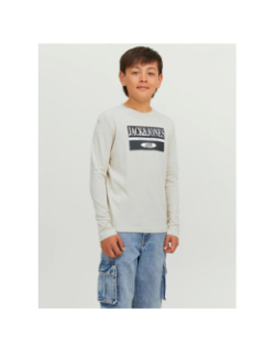 T-shirt manches longues arthur beige garçon - Jack & Jones