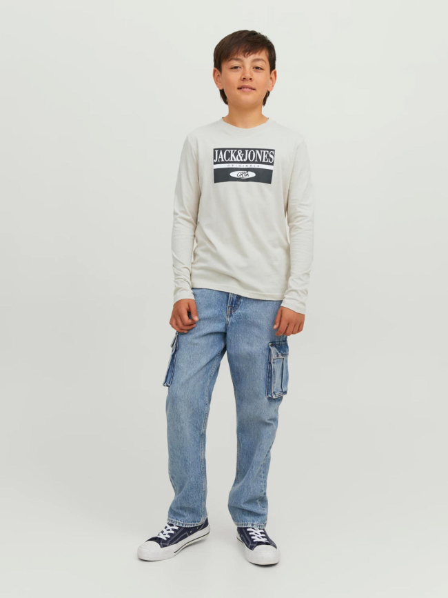 T-shirt manches longues arthur beige garçon - Jack & Jones