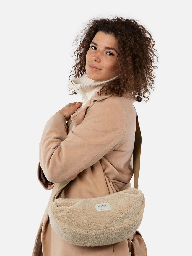 Sac bandoulière peluche aaki beige femme - Barts
