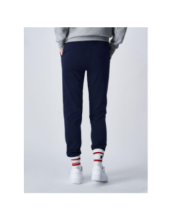 Pantalon de Jogging rib cuff logo blanc brodé bleu marine femme - Champion