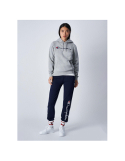 Pantalon de Jogging rib cuff logo blanc brodé bleu marine femme - Champion