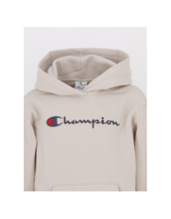 Sweat à capuche hooded avec logo beige enfant - Champion