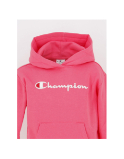Sweat à capuche logo brodé rose fille - Champion