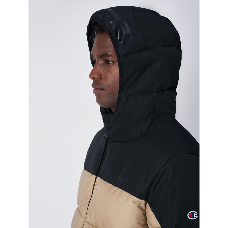 Doudoune à capuche bicolore marron noir homme Champion wimod