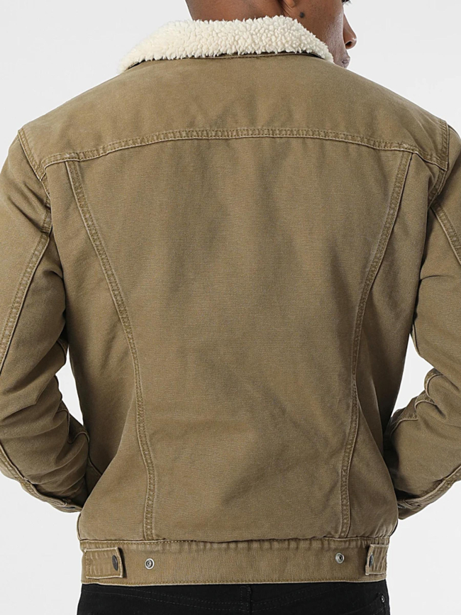 Veste sherpa trucker kaki homme - Levi's