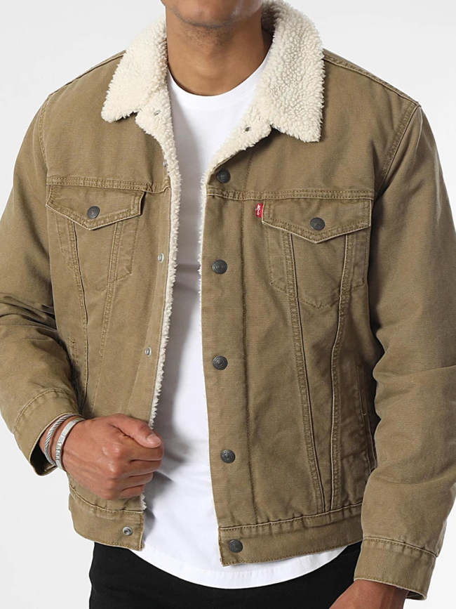 Veste sherpa trucker kaki homme - Levi's