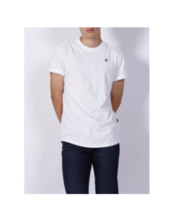 T-shirt relaxed fit basique logo imprimé blanc homme - G-Star