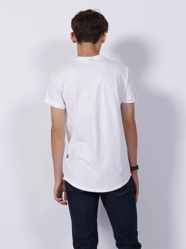 T-shirt relaxed fit basique logo imprimé blanc homme - G-Star
