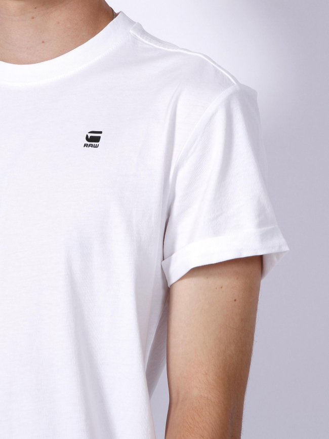 T-shirt relaxed fit basique logo imprimé blanc homme - G-Star
