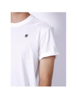 T-shirt relaxed fit basique logo imprimé blanc homme - G-Star