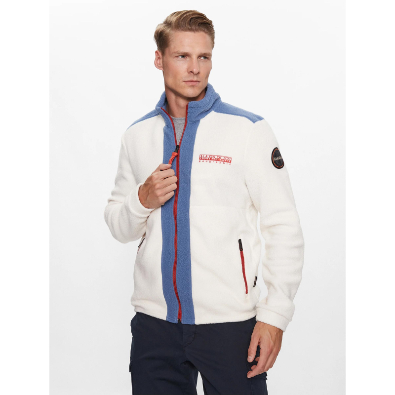 Gilet polaire anderby blanc bleu homme - Napapijri