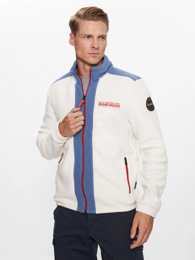 Gilet polaire anderby blanc bleu homme - Napapijri