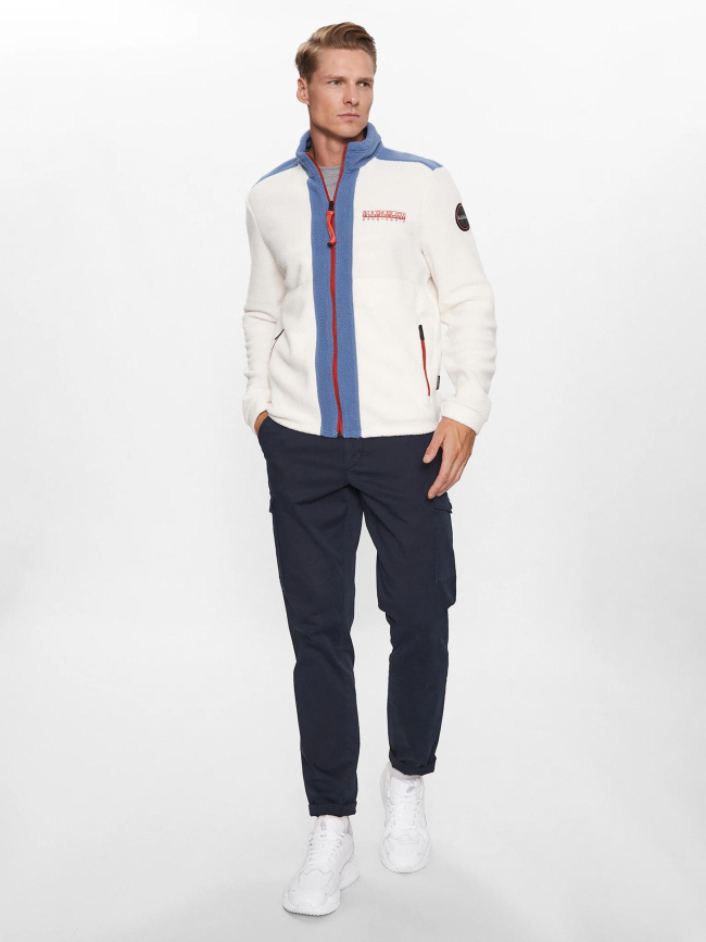 Gilet polaire anderby blanc bleu homme - Napapijri