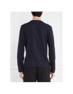 T-shirt uni manches longues salis bleu marine homme - Napapijri