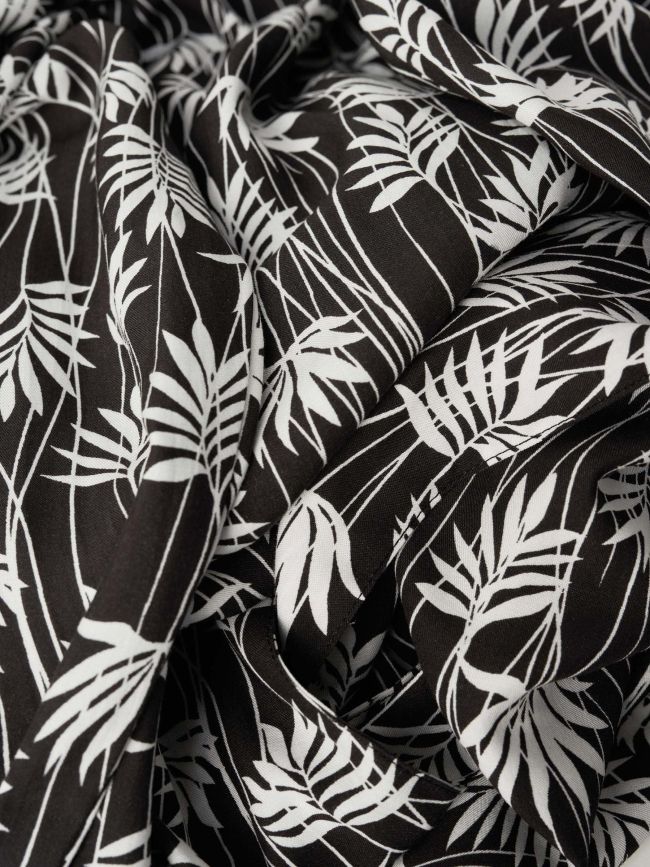 Robe chemise ceinture feuillage blanc noir femme - Salsa