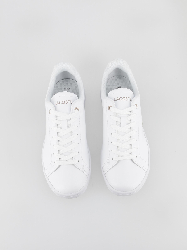 Baskets en cuir carnaby pro blanc beige femme - Lacoste