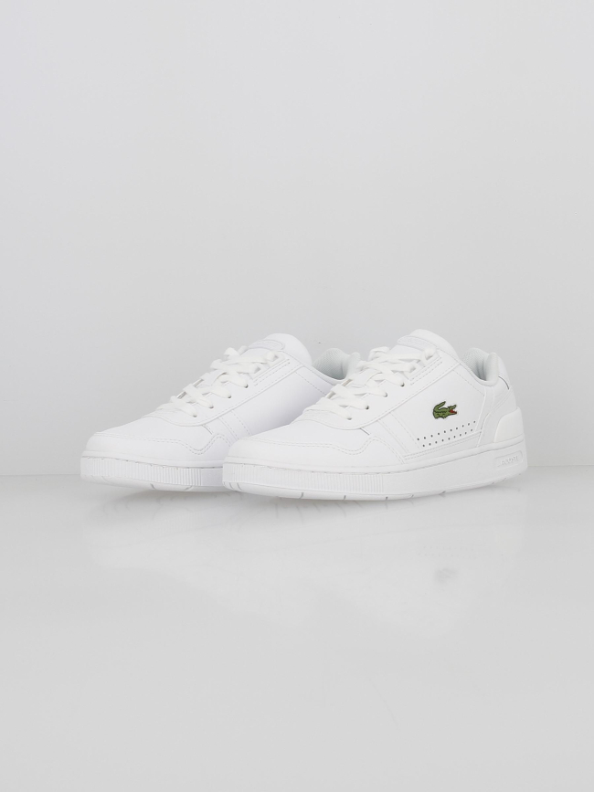Baskets en cuir t-clip essential blanc femme - Lacoste