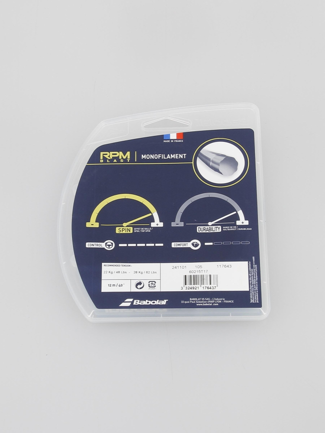 Cordage de tennis rpm blast spin control noir - Babolat