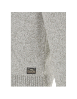 Pull col boutonné chiné gris homme - Petrol Industries