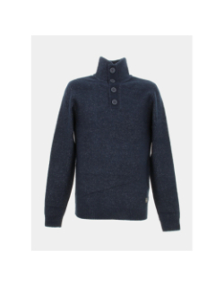 Pull col montant boutonné bleu marine homme - Petrol Industries