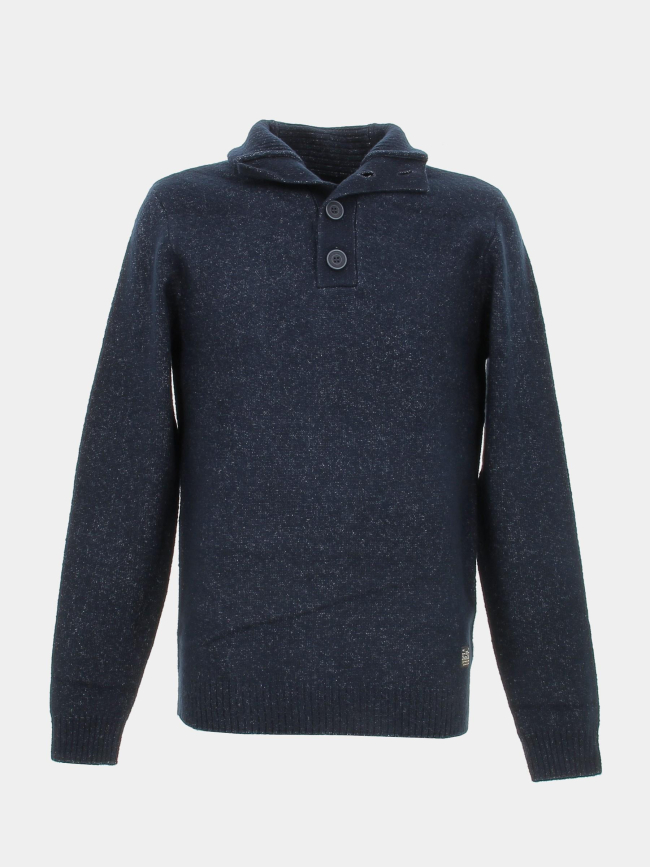 Pull col montant boutonné bleu marine homme - Petrol Industries