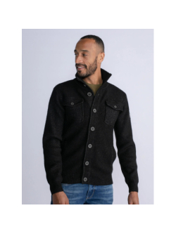 Gilet cardigan col montant noir homme Petrol Industries wimod