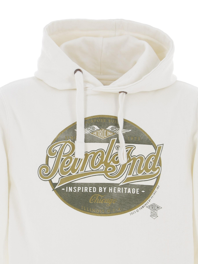 Sweat à capuche vintage blanc homme - Petrol Industries