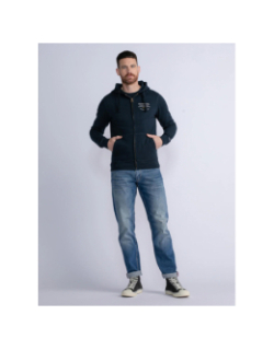 Sweat zippé à capuche brodé bleu marine homme - Petrol Industries