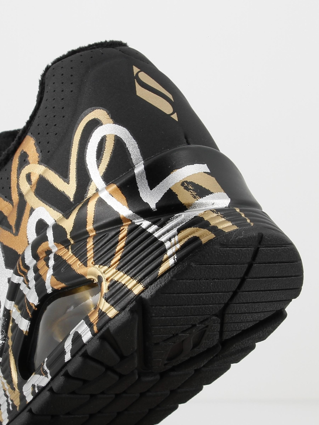Baskets uno metallic love X JGoldcrown noir femme - Skechers