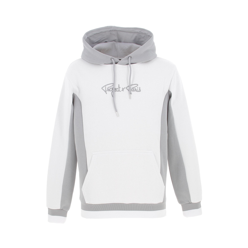 Sweat à capuche bicolore blanc gris homme - Project X Paris