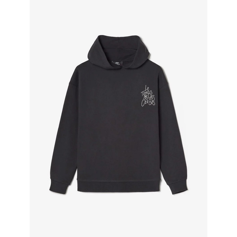 Sweat à capuche uni logo samgi noir fille - Le Temps Des Cerises