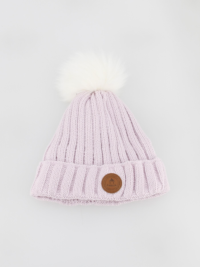 Bonnet polaire à pompons kir royal lila rose - Cabaïa